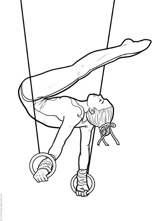 Plansa de colorat cu Gimnastica 14 6
